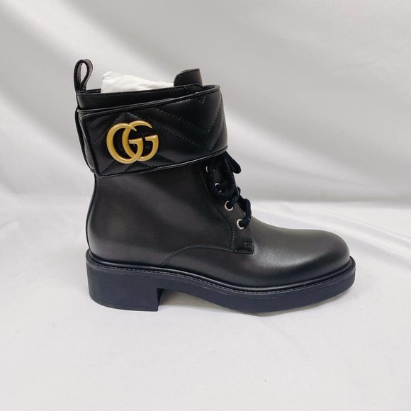 GUCCI Marmont GG logo leather boots - Picture 6 of 9